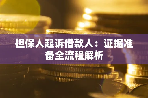 济南担保人起诉借款人：证据准备全流程解析