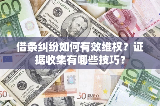 济南借条纠纷如何有效维权？证据收集有哪些技巧？